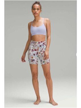 lululemon Flow Y Bra Nulu Lilac Smoke Light Support A-C Cups LW2CTIS, Size 4